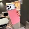 Fundas de teléfono rosa minimalista con marco de cámara plateado, diseño liso elegante. - iPhone 16 / Color 4