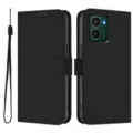 Zwarte PU lederen portefeuille telefoonhoesje met koord magnetische sluiting Nokia HMD Pulse PRO. - Voor Nokia X30 5G / Zwart