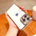 Electroplated rhinestone phone case for iPhone, luxury shiny diamond camera lens protector. - iPhone 16 / Rhinestone Electroplated Gold With Lens Film