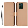PU lederen portemonnee telefoonhoesje met koord magnetische flip voor Nokia HMD Pulse Pro - Voor Nokia X30 5G / Broken Wit