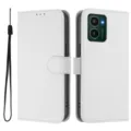 Witte PU-lederene flip wallet telefoonhoesje met polsbandje en magnetische sluiting. - Voor Nokia X30 5G / Wit