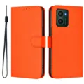 Oranje PU lederen flip wallet telefoonhoesje met polskoord voor Nokia HMD Pulse PRO - Oranje