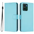Hemelsblauwe PU lederen portemonnee flip hoesje met draagkoord voor Nokia HMD Pulse PRO - Hemelsblauw