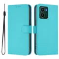 Turquoise PU lederen flip portefeuille beschermhoes met polskoord voor Nokia HMD Pulse PRO. - Meerblauw