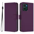 Paars PU Lederen Portemonnee Hoesje Magnetische Flip Cover met Draagkoord voor Nokia HMD - Paars