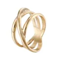 Bague géométrique creuse en acier titane plaqué or, bijoux tendance pour femmes. - Taille 9 / Style Large 3 Couches