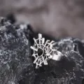 Gothic Halloween spider web ring with black heart crystal and rhinestones for women. - Black Heart Spider Web Style (D24-040)