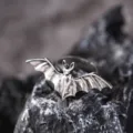 Close up detail of vintage silver bat ring, gothic punk style jewelry macro photography. - Vintage Silver Bat Style (D24-041)