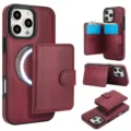 Leren Magnetische Portemonnee Telefoonhoesje met Kaarthouder Stand Afneembare Cover - Rood / iPhone13/14