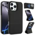 Funda de teléfono de cuero negro con tarjetero y soporte plegable, vista detallada de ángulos. - iphone7p/8p / Negro