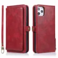 Detail van rood PU leer portemonnee telefoonhoesje, multifunctioneel gesplitst ontwerp. - Rood / Andere Modellen Noteren Bij Bestelling