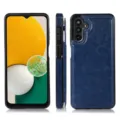 Blue leather phone case with card slot and multi-angle display for daily protection. - S25Ultra / Blue
