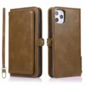 Bruine lederen portemonnee telefoonhoesje met afneembare polsband, magnetisch 2-in-1 ontwerp. - Bruin / Andere Modellen Noteren Bij Bestelling