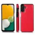 Custodia per telefono in pelle rossa con porta carte e ritagli precisi per modelli Samsung Galaxy. - Rosso rosa