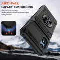 Rugged protective phone case with ring stand and card slot for Motorola series, durable. - Black / MOTO G 5G 2024