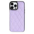 Luxury purple quilted leather phone case with card slot for iPhone 16 Pro Max and 15 - Light Purple / iPhone16