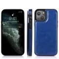 Funda de cuero azul para teléfono con ranuras para tarjetas, diseño de billetera. - S25 / Azul
