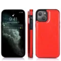 Funda de cuero rojo para teléfono con tarjeteros y función de soporte práctico. - S25 / Rojo
