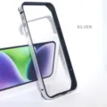 Silver metal phone bumper frame detail shot, showing slim profile and inner protection design. - Silver / iPhone 15