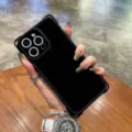 Funda de teléfono de TPU antichoque negra para iPhone, protección suave de cámara. - Negro / iPhone16