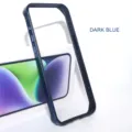 Metal bumper case for iPhone 15 Pro Max, thin aluminum frame protective cover dark blue - Dark Blue