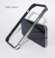 Light green metal silicone bumper phone case, ultra-thin protective frame for iPhone. - Light Green