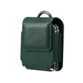 Dunkelgrüne Ledergürteltasche für klappbare Smartphones mit Metallkarabiner Clip Top - Universal (9.3x8x3cm) / Dunkelgrün