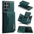 Detachable leather wallet phone case with card slots for Samsung Galaxy S24 Ultra. - Green Combination / S25 ULTRA