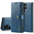 Blauwe magnetische lederen portemonnee telefoonhoes voor Samsung S23 Ultra, 2-in-1 hoesje. - S25 ULTRA / Blauw