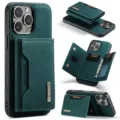 Groene lederen magnetische portemonnee telefoonhoesje compatibel met iPhone Pro Max beschermhoes - Combinatie Groen / iPhone 16 Pro Max