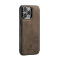 Μαγνητική δερμάτινη θήκη τηλεφώνου για iPhone 16 Pro Max, καφέ συνθετικό δέρμα. - Μόνο Κάτω Θήκη / Καφέ / iPhone 16 Pro Max