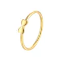 Bague fine plaquée or minimaliste avec un délicat motif de nœud de cœur double pour femmes. - Taille 6 / Papillon / Or
