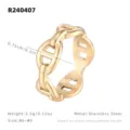 Bague chaine doree en acier inoxydable bijoux de doigt mode minimaliste taille 6 a 9 neuf - US 6 / Or