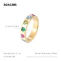 Bague coeur zircon colore en acier inoxydable, elegante variante bijoux mode dores. - Couleur Or Zirconia Cœur (R260205)