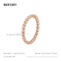 Bague perles or rose en acier inoxydable anneau empilable minimaliste bijoux fin femme - Taille US 5 | Taille HK 10 | Circonférence 50mm / Or rose