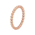 Bague minimaliste perles or rose 2mm acier inoxydable anneau géométrique empilable détail - Taille 5 / Or rose