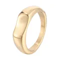 Bague géométrique en acier titane de couleur dorée, bijou pour femme au design simple. - Taille 7 / Carré Enfoncé