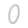Bague Perles Minimaliste Acier Inoxydable Anneau Boules Geometrique Mode Bijou Tendance - Taille 7 / Blanc