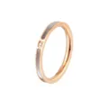 Bague minimaliste en or rose coquillage diamant, bijoux de luxe élégants pour femmes. - Taille 7 / 1 Diamant Coquillage Blanc Or Rose