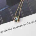 Luxe nacre roerende cilinder hanger 14K goud roestvrij staal titanium stalen ketting voor dames - Goud / Abalone Moederschelp / Sleutelbeentketting
