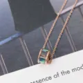 Mooie Gouden Roze Draaibare Schelp Cilinder Hanger Ketting Titanium Staal Chique - Roségoud / Abalone Moederschelp / Sleutelbeentketting
