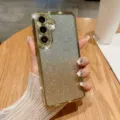 Custodia per telefono di lusso con strass glitter sfumati e protezione fotocamera Samsung. - Oro Strass Glitter Sfumato / Samsung A15
