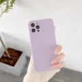 Fundas para teléfono de silicona morado lavanda acabado mate suave compatible iPhone - Borde Recto Purpura Claro / iPhone 7/8/SE
