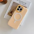 Coque de téléphone magnétique mate pour iPhone, couleur pastel avec protection caméra. - Orange + Magnétique Gélose / iPhone16PROMAX