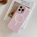 Coque de téléphone MagSafe rose mat compatible iPhone antichoc couleur bonbon protection - Rose Clair + Magnétique Gélose / iPhone16PROMAX