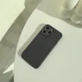 Funda de silicona negra para teléfono protección anti caídas acabado mate para iPhone - iPhone 15 Pro / Gris Grafito