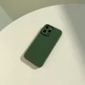 Funda de teléfono de silicona líquida verde oscuro protección completa anti-caída para iPhone - iPhone 15 Pro / Verde Oscuro