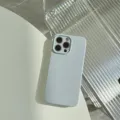 Fundas para teléfono de silicona líquida verde claro carcasa protectora suave anticaída. - iPhone 15 Pro / Azul Bebé