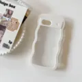 Transparent wavy phone case compatible with Google Pixel, stylish protective cover. - Google 7A / White
