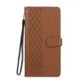 Bruine PU lederen flip telefoonhoesje met geometrisch patroon, magneetsluiting en polsbandje. - 7G/8G / Bruin